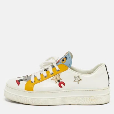 Pre-owned Prada Multicolor Leather Macro Low Top Sneakers Size 39.5