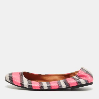 Pre-owned Marc By Marc Jacobs Multicolor Watersnake Embossed Leather Ballet Flat Size 37.5