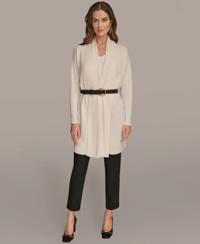 Donna Karan Women's Belted Open-front Cardigan In Neutral