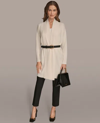 Donna Karan Women's Belted Open-front Cardigan In Neutral