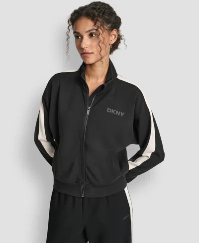 Dkny Stripe Full Zip Track Jacket In Multi