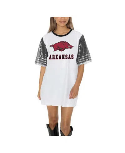 Gameday Couture Women's White Arkansas Razorbacks Full Sequin Jersey Dress In White