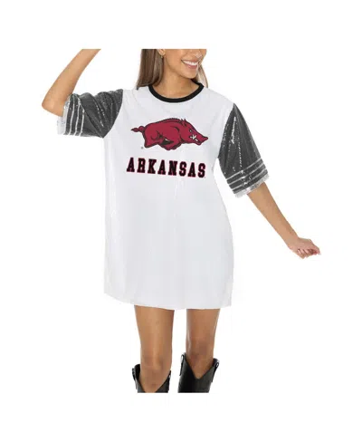 Gameday Couture Women's White Arkansas Razorbacks Full Sequin Jersey Dress In White