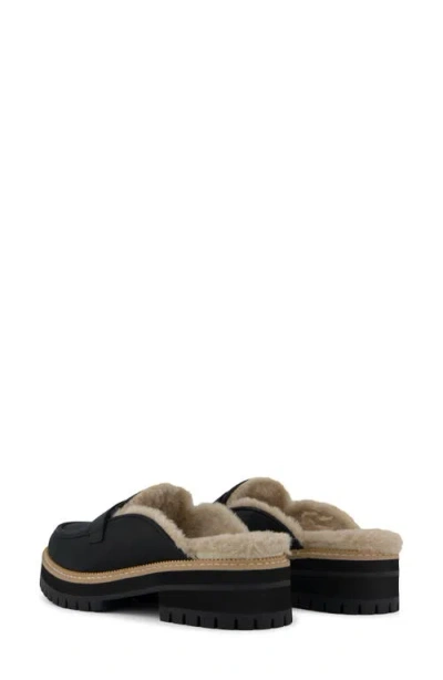 Toms Women's Cara Lug Leather Penny Loafer Mules In Black