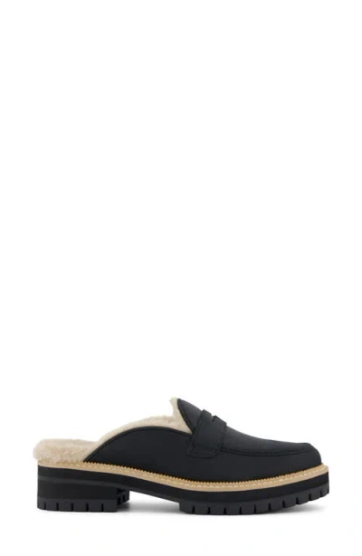 Toms Women's Cara Lug Leather Penny Loafer Mules In Black