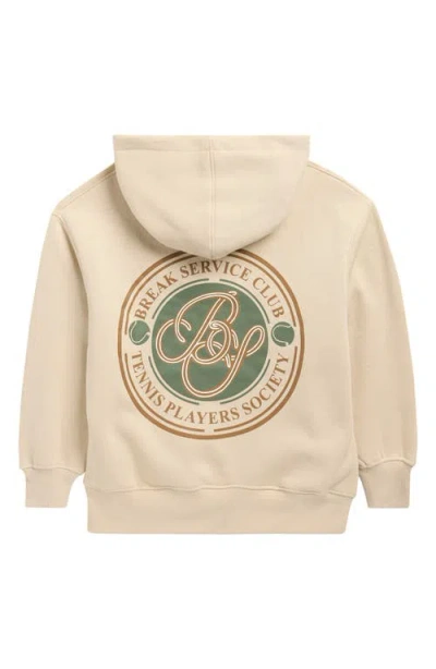 Denim And Flower Kids' Tennis Club Graphic Hoodie In Brown