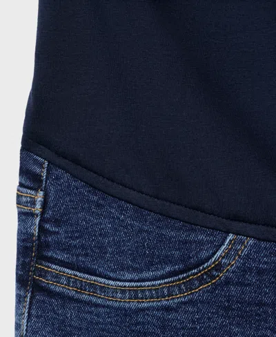 Mango Maternity Straight Jeans Open Blue In Blue