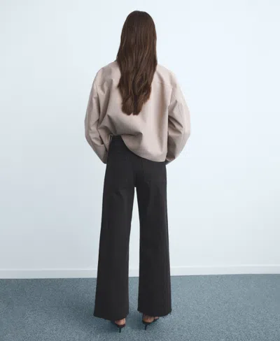 Mango Women's Catherin Culotte High-rise Jeans In Black