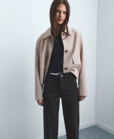 Mango Women's Catherin Culotte High-rise Jeans In Black