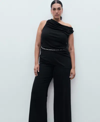 Mango Women's Catherin Culotte High-rise Jeans In Black