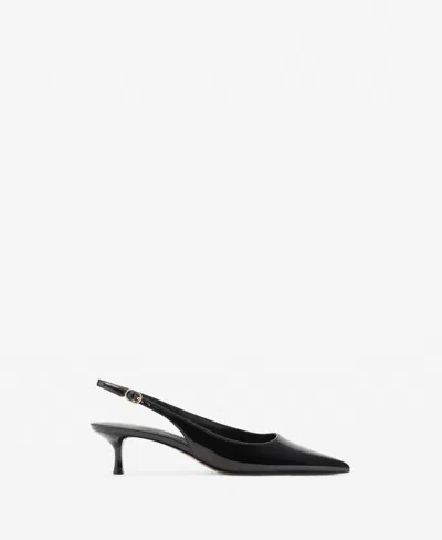 Mango Women's Kitten-heel Patent Leather Shoes In Black