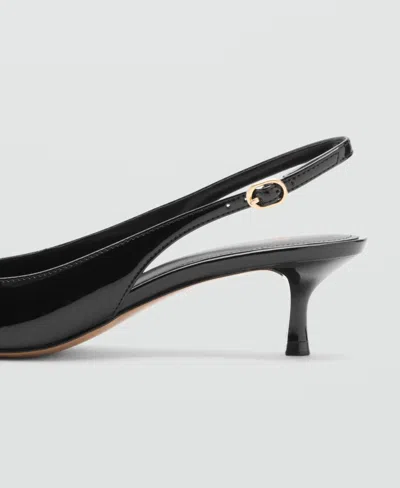 Mango Women's Kitten-heel Patent Leather Shoes In Black
