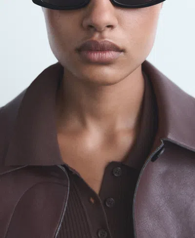 Mango Women's High-waisted Wide-leg Jeans In Blue