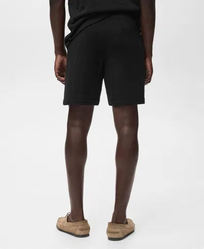 Mango Men's Structured Knitted Shorts In Black