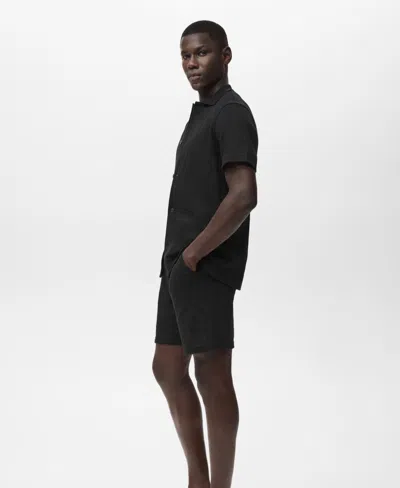 Mango Men's Structured Knitted Shorts In Black