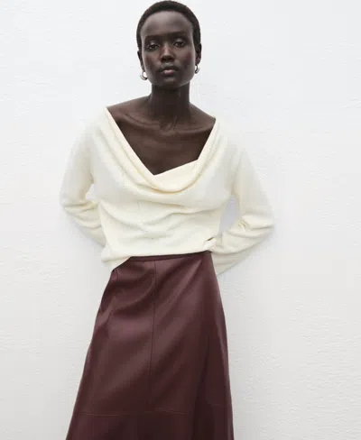 Mango Women's Leather-effect Midi Skirt In Burgundy