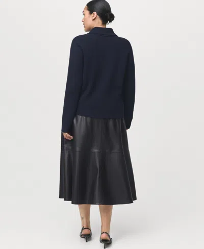 Mango Women's Leather-effect Midi Skirt In Black