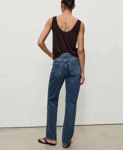 Mango Women's Matilda High-rise Straight Jeans In Blue