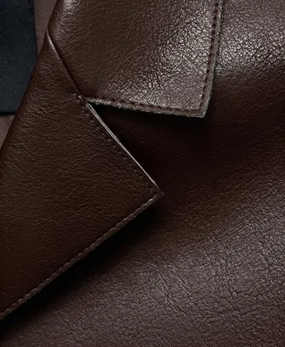 Mango Faux Leather Short Jacket In Brown