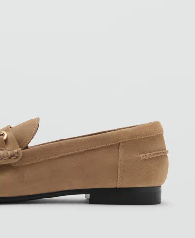 Mango Suede Bit Loafer In Brown
