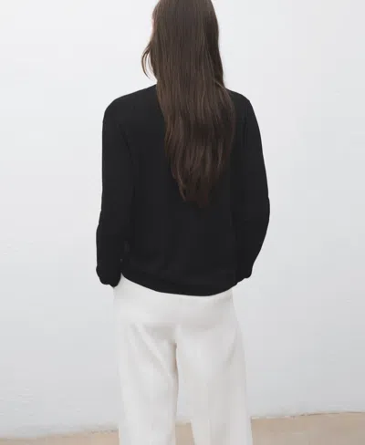 Mango V-neck Cardigan In Black