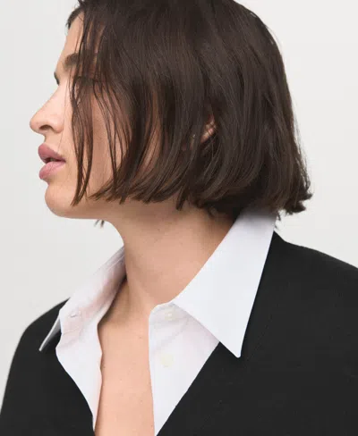 Mango V-neck Cardigan In Black