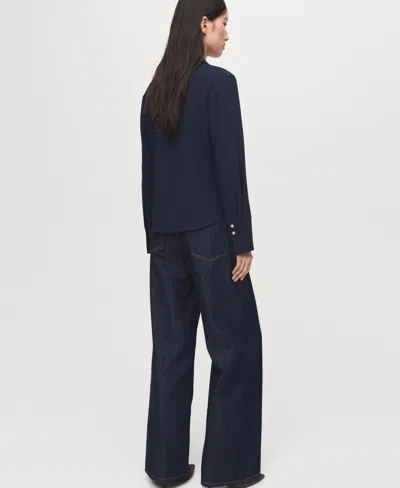 Mango Button-up Shirt In Blue