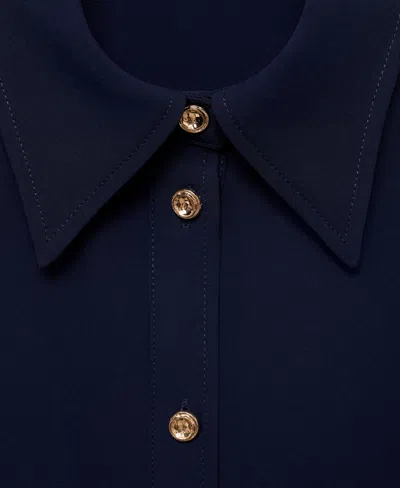 Mango Button-up Shirt In Blue