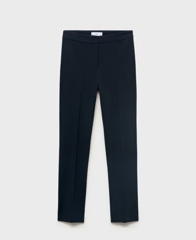 Mango Straight Leg Pants In Blue