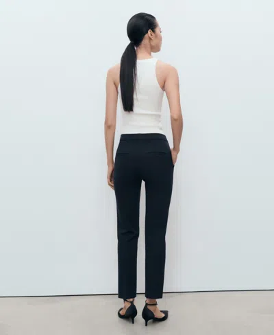 Mango Straight Leg Pants In Blue