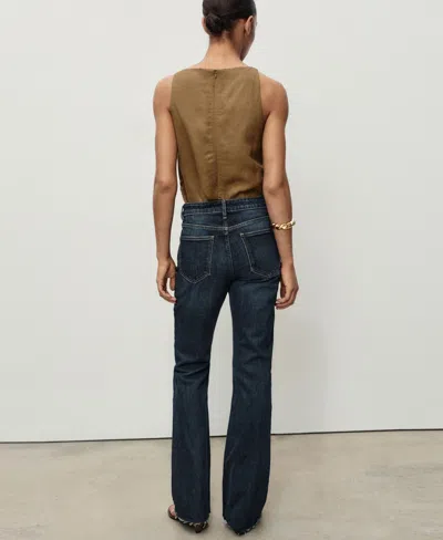 Mango Fiona Flared Mid-rise Jeans Dark Blue In Blue