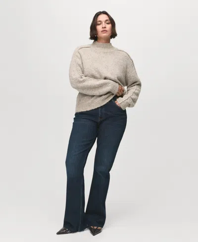 Mango Fiona Flared Mid-rise Jeans Dark Blue In Blue