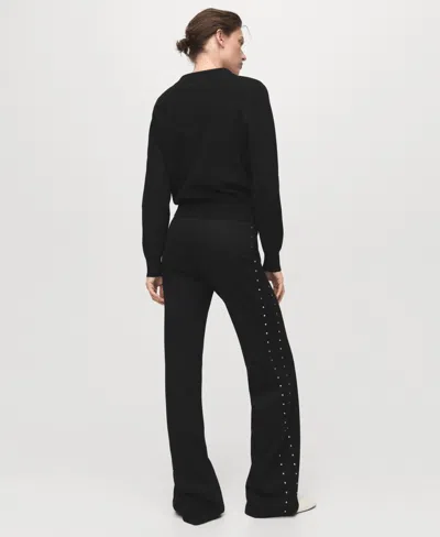Mango Women's Straight Strass Leggings In Black