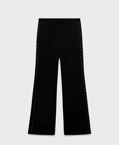 Mango Women's Straight Strass Leggings In Black