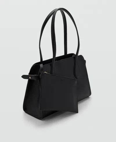 Mango Women's Pebbled Leather Effect Small Bag In Black