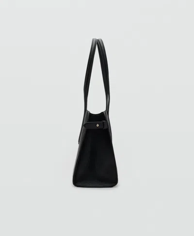Mango Women's Pebbled Leather Effect Small Bag In Black