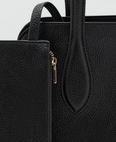 Mango Women's Pebbled Leather Effect Small Bag In Black