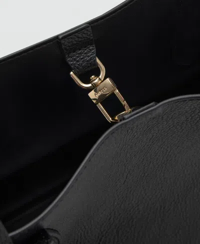 Mango Women's Pebbled Leather Effect Small Bag In Black