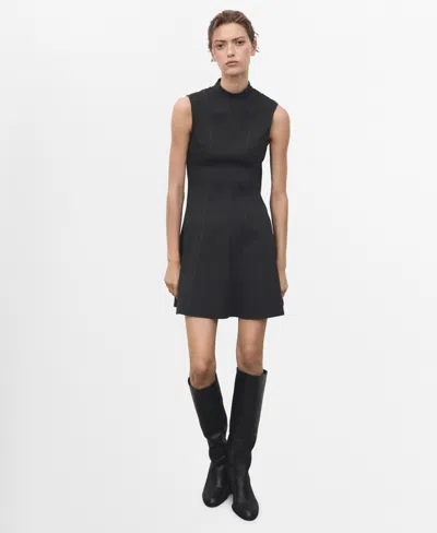 Mango Women's Short Seams Dress In Black