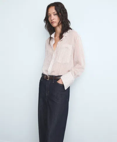 Mango Women's Wide Leg Mid-rise Jeans In Blue