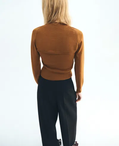 Mango Women's Cardigan-style Detailing Sweater In Brown