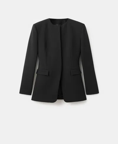 Mango Selection Fitted Suit Jacket In Black