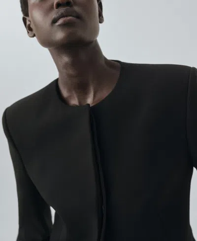 Mango Selection Fitted Suit Jacket In Black