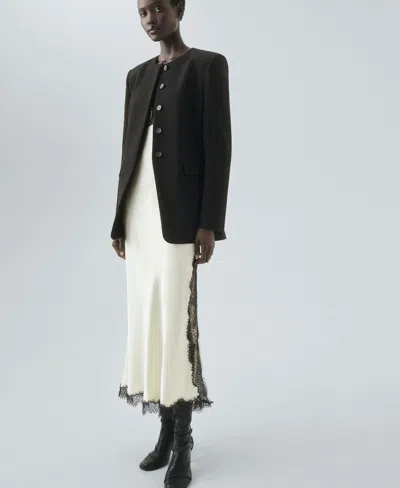 Mango Selection Fitted Suit Jacket In Black