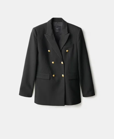 Mango Women's Double-breasted Blazer In Black