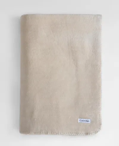 Calvin Klein Modern Solid Reversible Blanket, King In Neutral