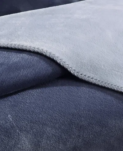 Calvin Klein Modern Solid Reversible Blanket, Queen In Blue