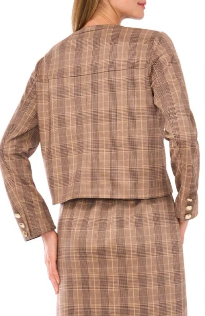 Ted Baker Plaid Jacket In Brown