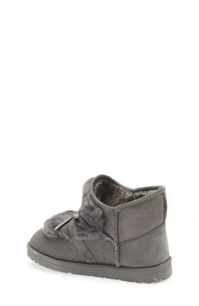 Olivia Miller Kids' Faux Fur Lined Slipper Boot In Gray