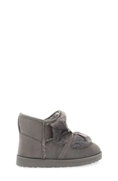 Olivia Miller Kids' Faux Fur Lined Slipper Boot In Gray